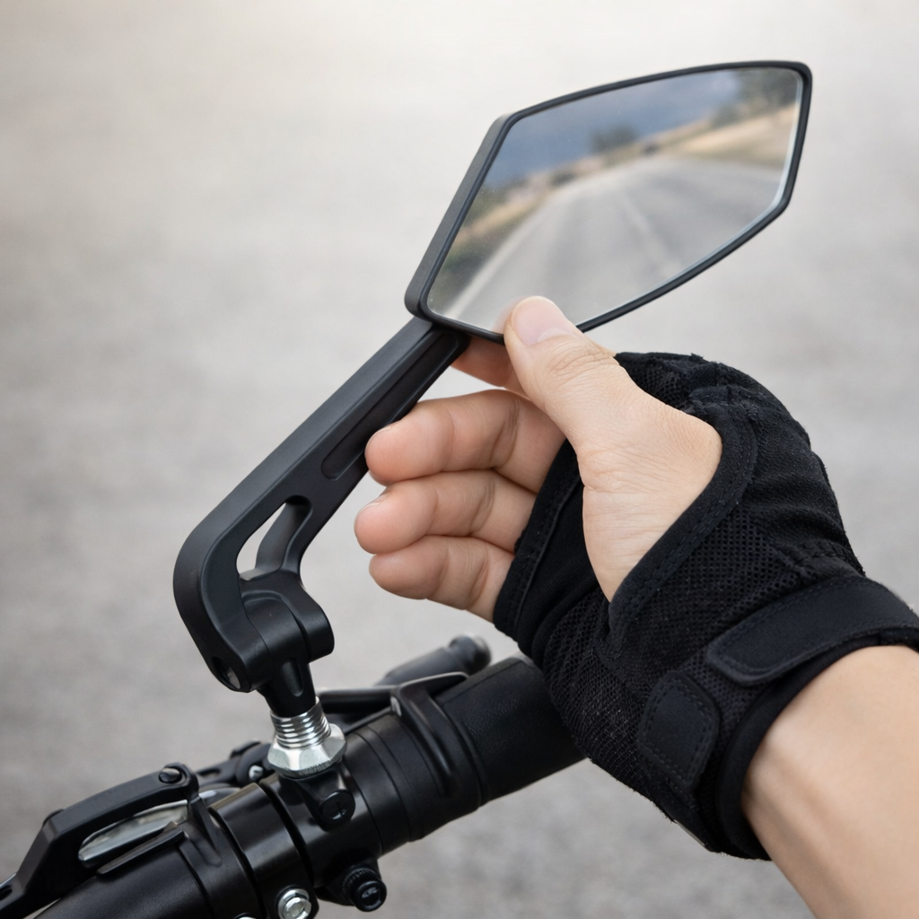 Specchietto per bicicletta | Pieghevole, regolabile | Per moto, alta visibilità, robusto