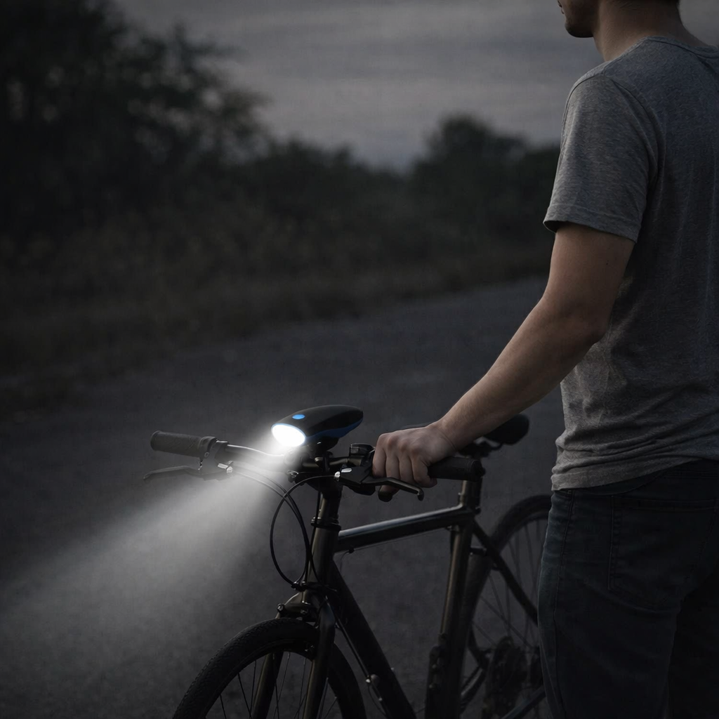 Luz para bicicleta | 3 em 1, LED recarregável | Buzina, elevada visibilidade