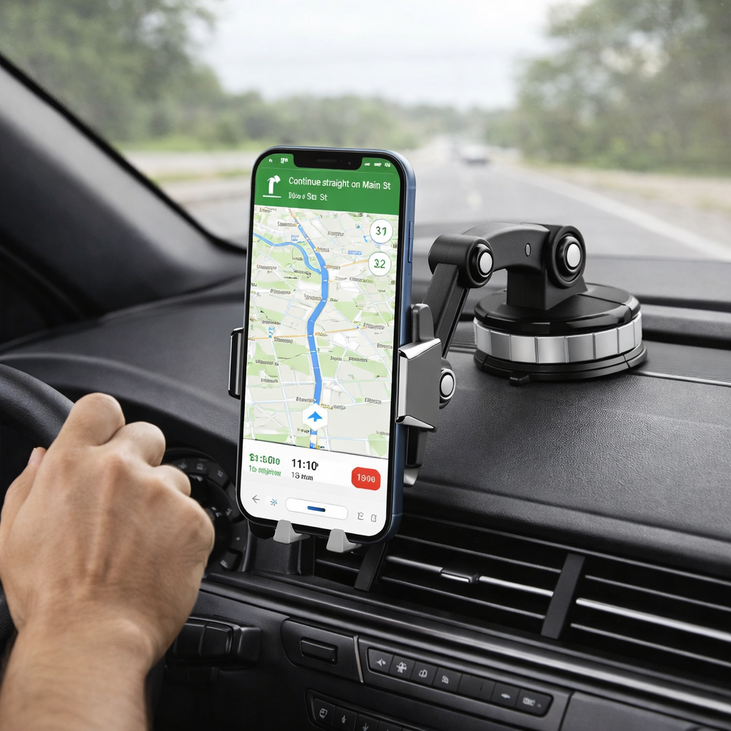 GripTech-autohouder voor telefoon | Sterke zuignap | 360° draaibaar | Met één hand te bedienen
