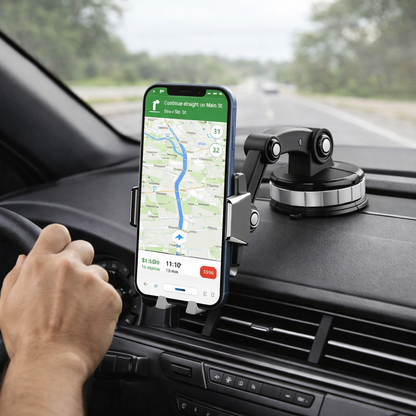 GripTech-autohouder voor telefoon | Sterke zuignap | 360° draaibaar | Met één hand te bedienen