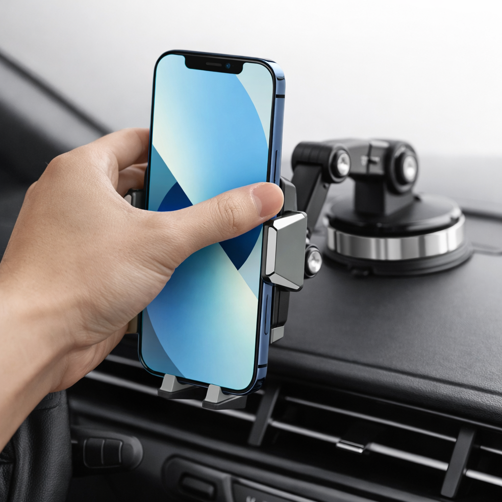 GripTech-autohouder voor telefoon | Sterke zuignap | 360° draaibaar | Met één hand te bedienen