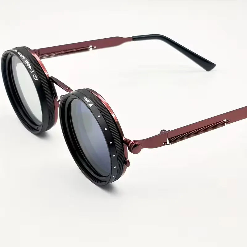 Lunettes de soleil rondes au design steampunk