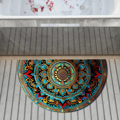 Tappeto mandala semicircolare – Stile bohémien e comfort antiscivolo