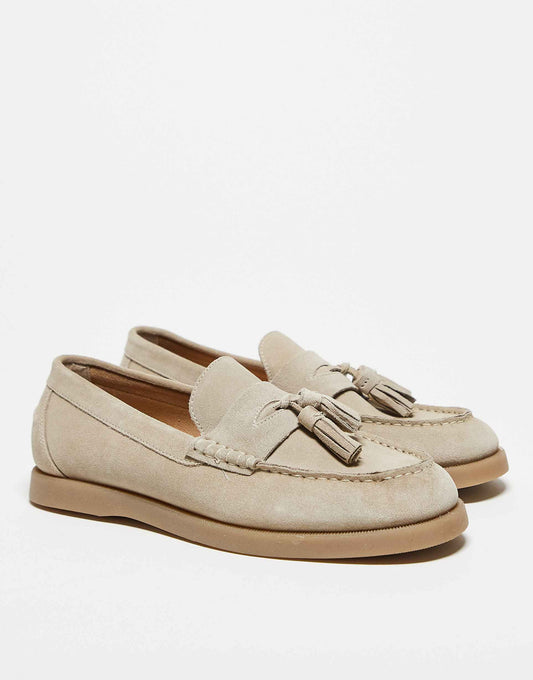 Mocasines de ante de lujo con detalle de borlas