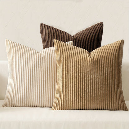 Bohemian Rib Cushion Cover with Stripe Pattern – Soft, Stylish and Decorative