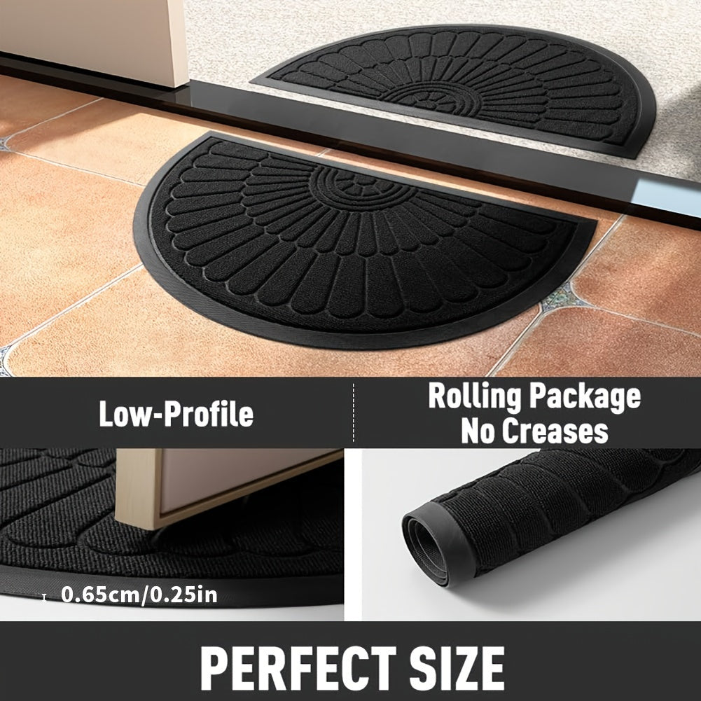 Sustainable Rubber Doormat - Half-Round Design for Outdoor and Indoor Use