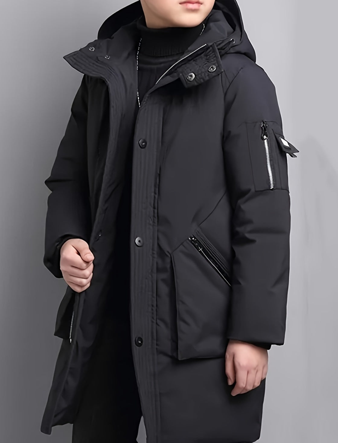 Boys' Winter Jacket with Hood and Zip - Raegan