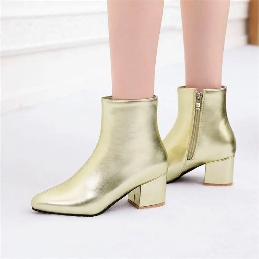Ash - Stylish silver ankle boots for women
