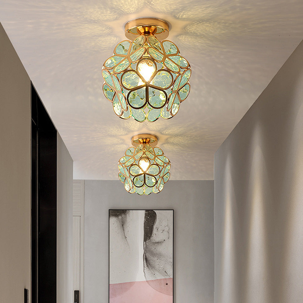 Ceiling Lamp with Flower-Shaped Glass Design for Warm and Stylish Indoor Lighting