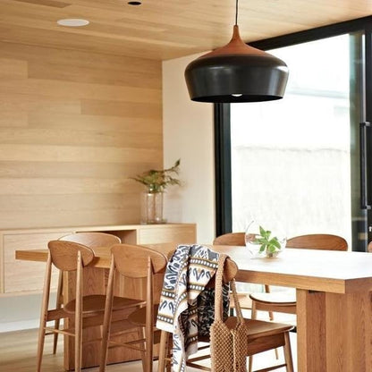 Scandinavian Wooden Pendant Light with LED Support
