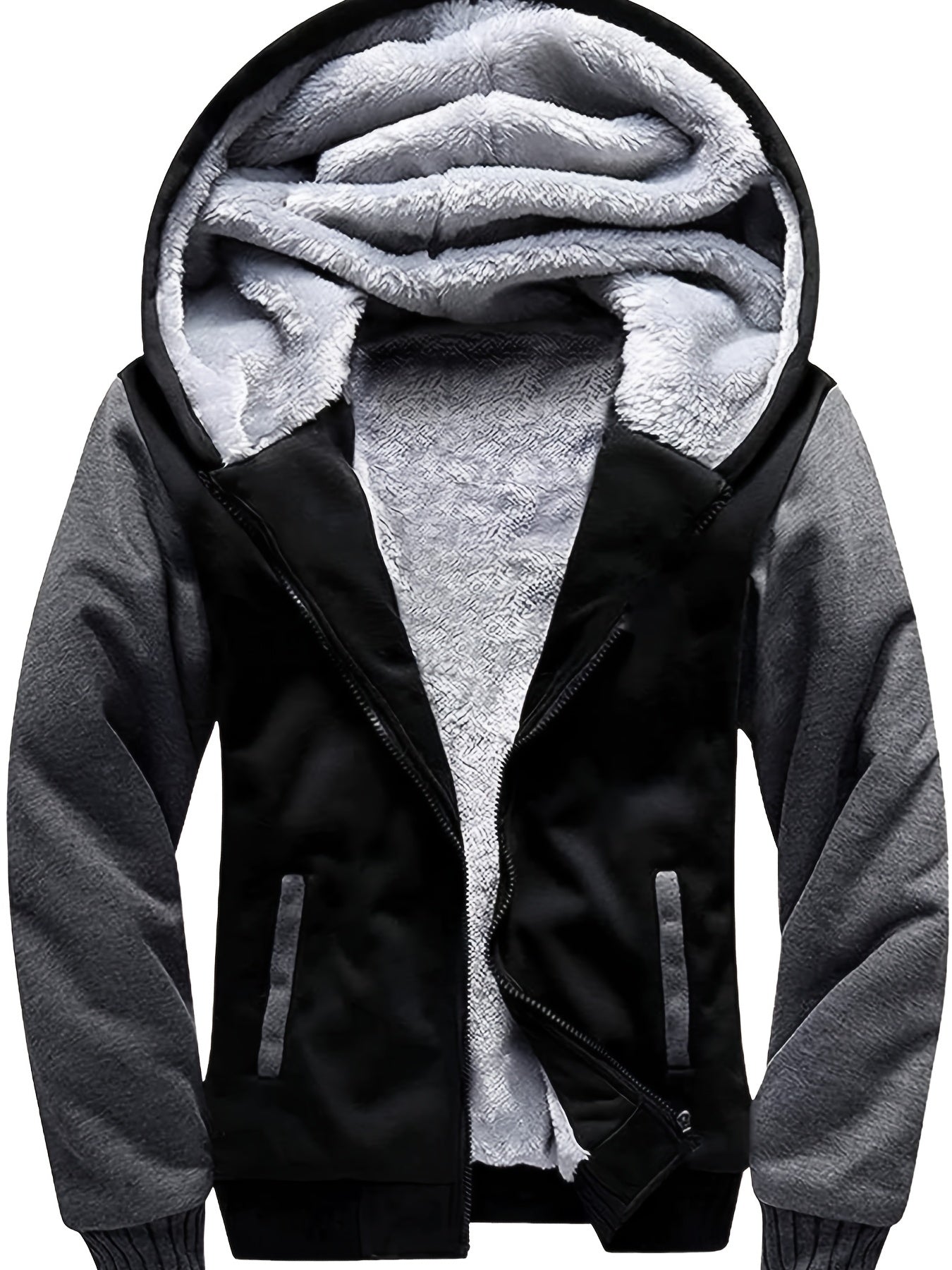 Sherpa-lined children's fleece full zip hooded jacket - Josiah