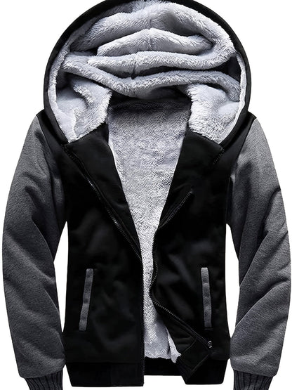 Sherpa-lined children's fleece full zip hooded jacket - Josiah
