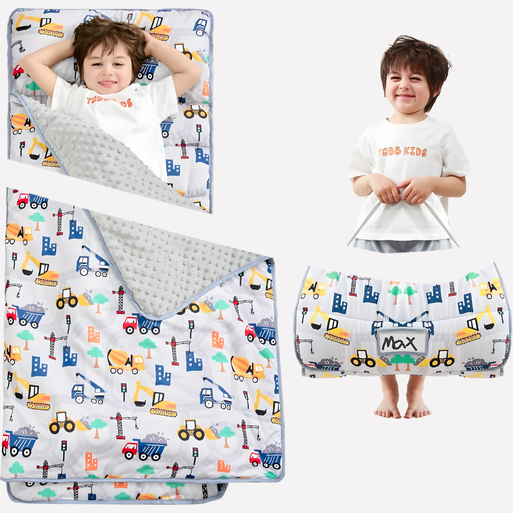 Toddler Nap Mat with Pillow and Blanket