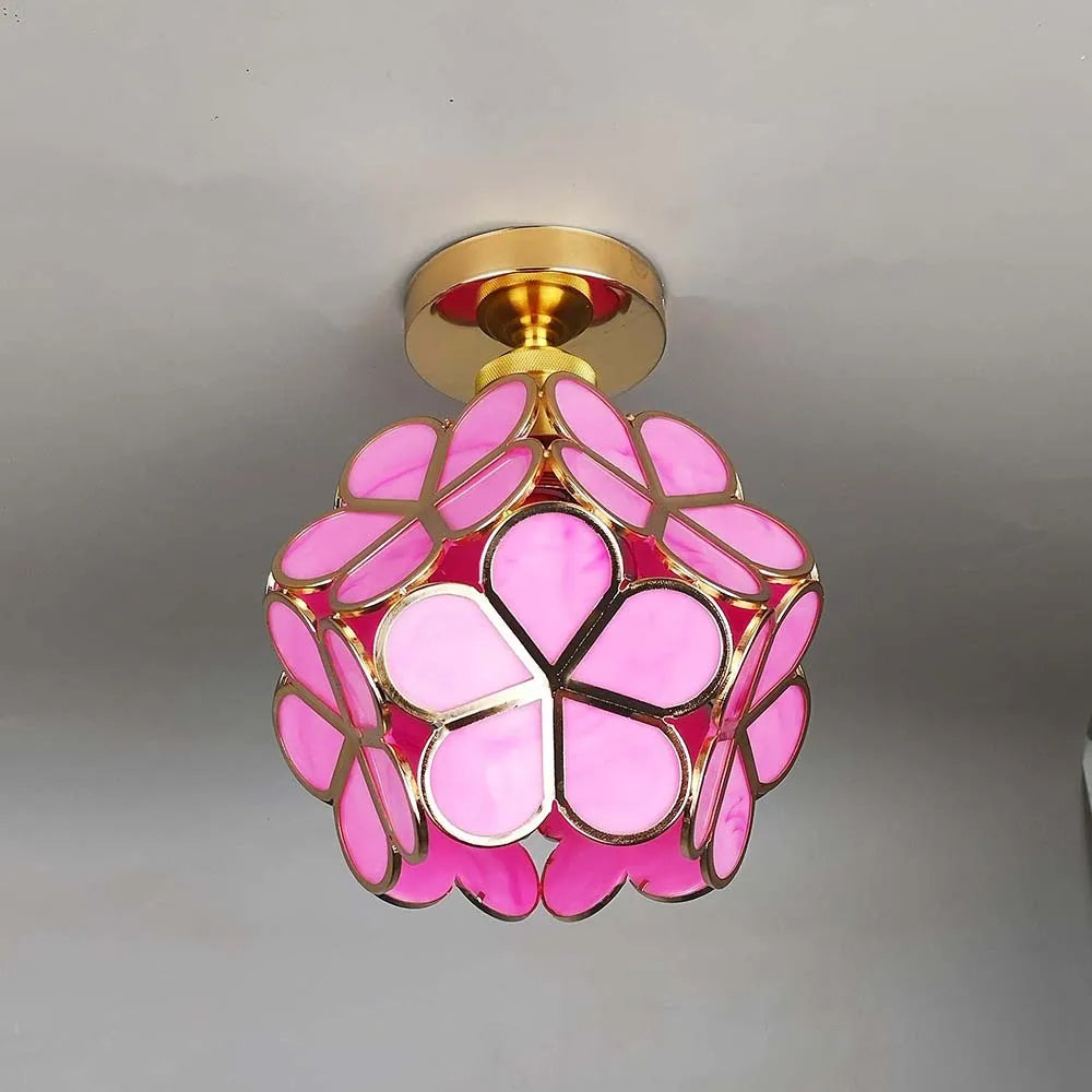 Lámpara de techo con forma de flor e iluminación LED