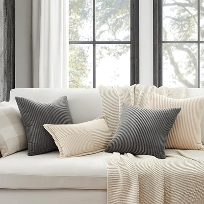 Bohemian Rib Cushion Cover with Stripe Pattern – Soft, Stylish and Decorative
