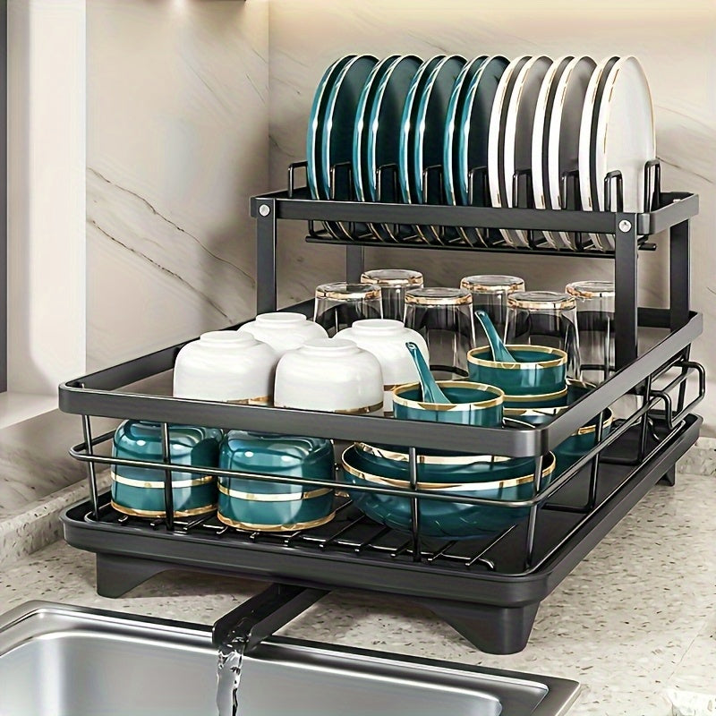 SteelFlow Draining Rack with 2 Layers – Spacious, Practical and Durable