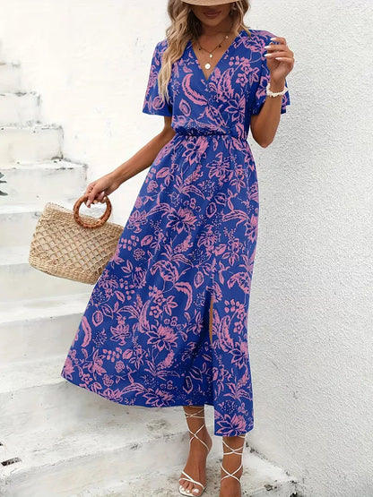 Robe portefeuille à imprimé floral
