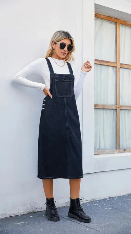 Vestido Pichi Midi de Mezclilla para Mujer