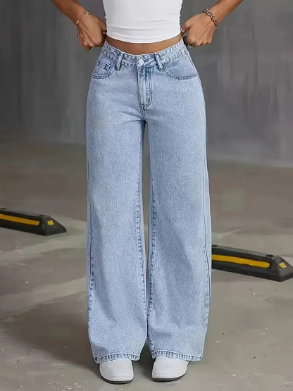 Jean à jambes larges avec taille haute