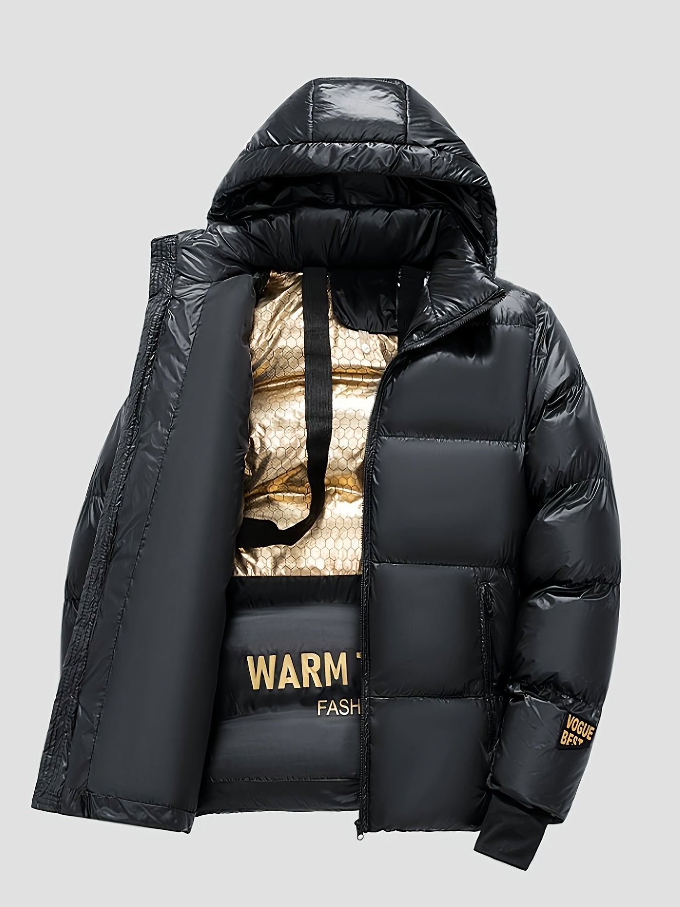 Warme winterjas van polyester met losse pasvorm en capuchon – Tommie