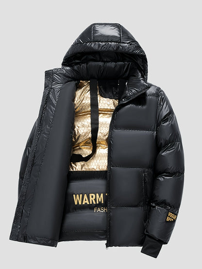 Warme winterjas van polyester met losse pasvorm en capuchon – Tommie