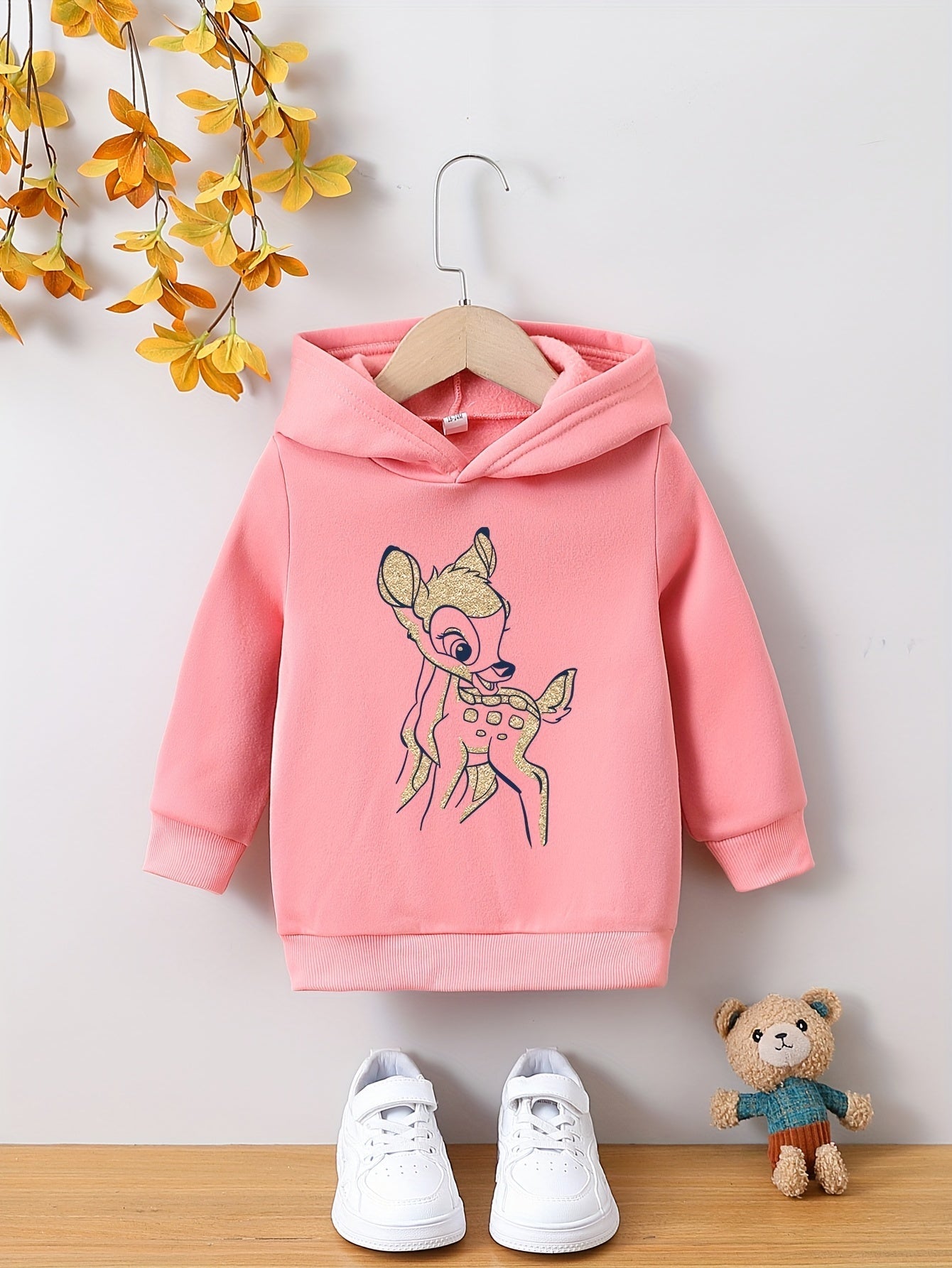 Toddler Girls' Hoodie with Cartoon Animal Print - Ana