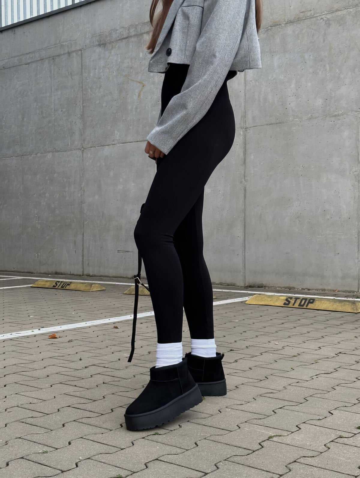 Bottines d’hiver tendance à semelle plateforme pour femme, avec doublure en polaire