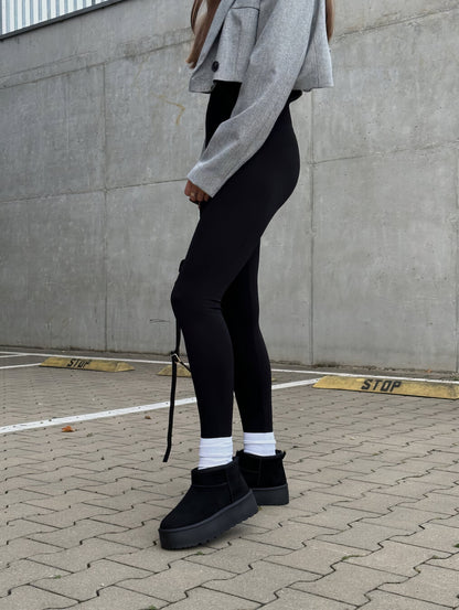 Trendy Winter Women's Platform Ankle Boots with Fleece Lining