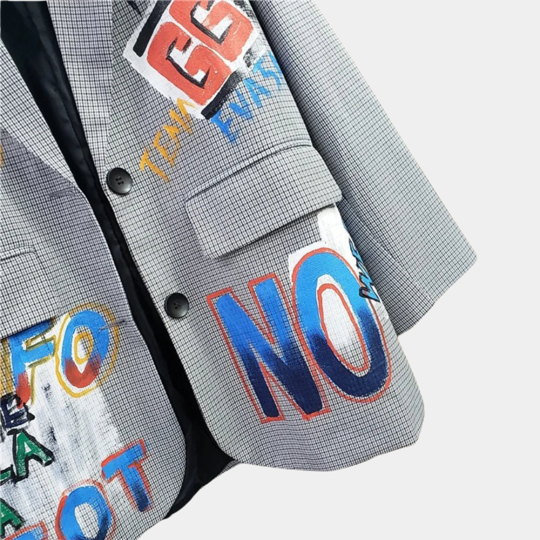 Oversized Women's Blazer with Timeless Check Print