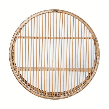 Estante de pared de bambú hecho a mano - Diseño redondo único para guardar cosas con estilo