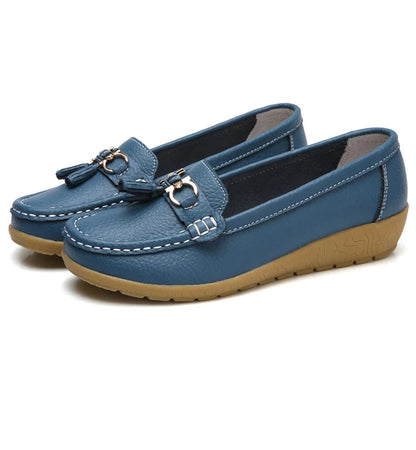 Leather Ballerina Flats with Cut-Out Design and Ultimate Comfort