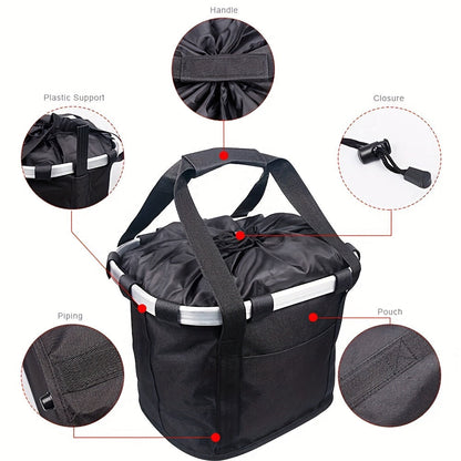 Foldable Bike Basket – High Capacity and Sturdy Load-Bearing for Bikes and Pets