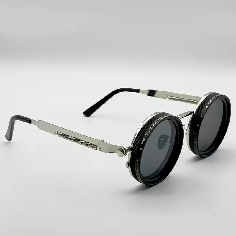 Lunettes de soleil rondes au design steampunk