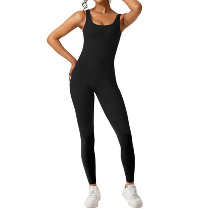 Sleeveless Flared Jumpsuit for Yoga & Fitness