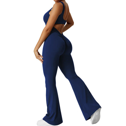 Sleeveless Flared Jumpsuit for Yoga & Fitness