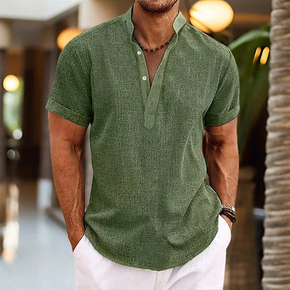 Classic Men's Shirt with V-Neck
