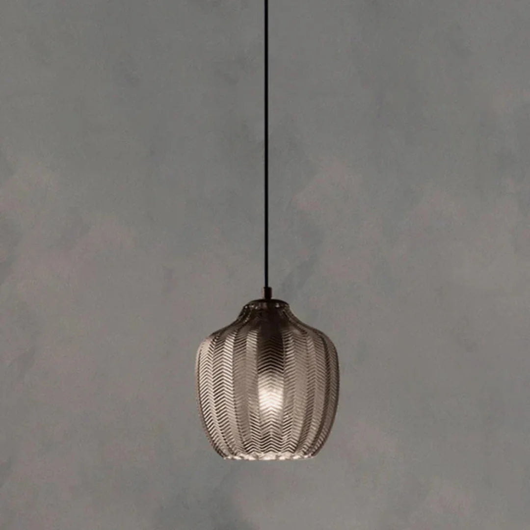 Lampă suspendată din sticlă ondulată, în stil nordic – Design elegant și modern