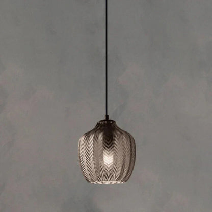 Lampă suspendată din sticlă ondulată, în stil nordic – Design elegant și modern