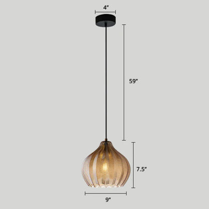Lampă suspendată din sticlă ondulată, în stil nordic – Design elegant și modern