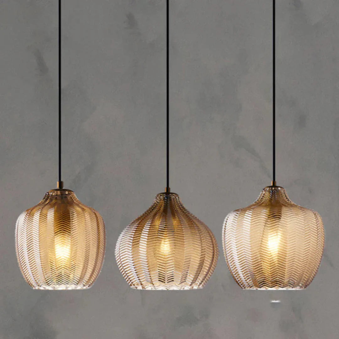 Lampă suspendată din sticlă ondulată, în stil nordic – Design elegant și modern