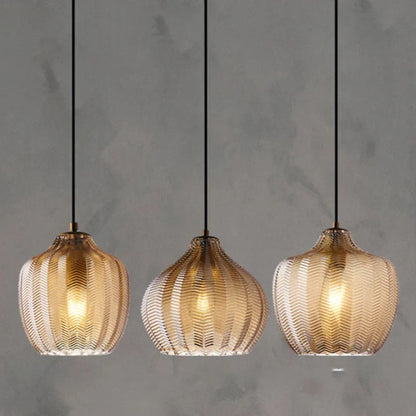 Lampă suspendată din sticlă ondulată, în stil nordic – Design elegant și modern