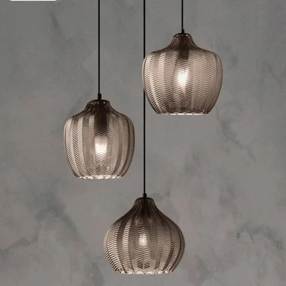 Lampă suspendată din sticlă ondulată, în stil nordic – Design elegant și modern