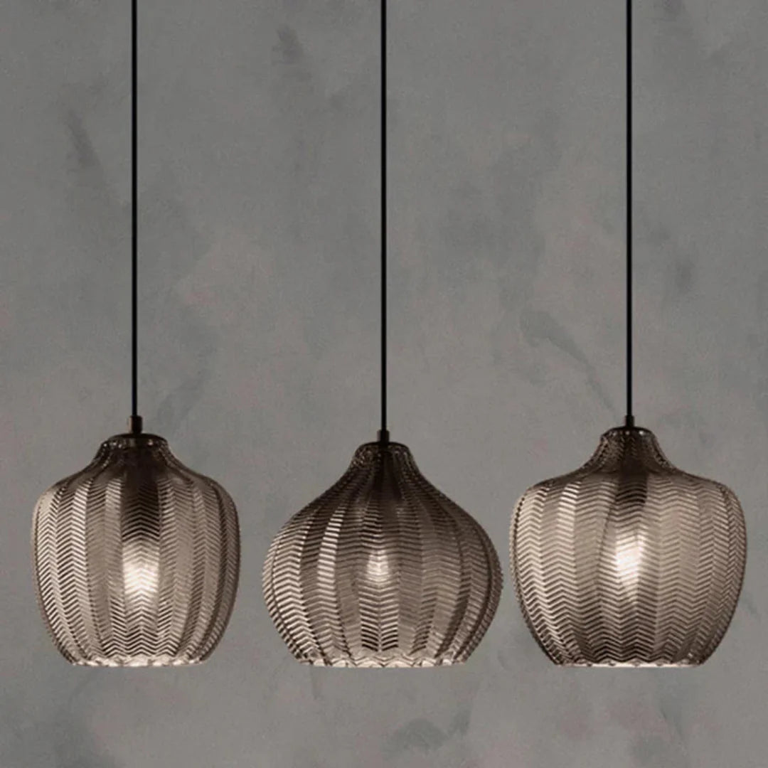 Lampă suspendată din sticlă ondulată, în stil nordic – Design elegant și modern