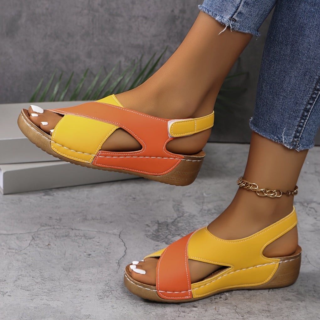Colourful, eye-catching platform sandals