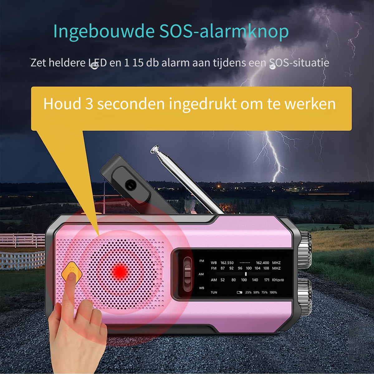 Daykit Portable AM/FM Radio – With Solar Panel and Torch