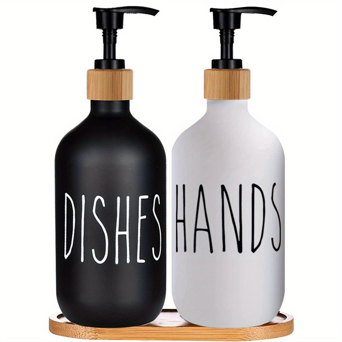 Modern Soap Dispenser with Wooden Tray - For a Stylish Bathroom