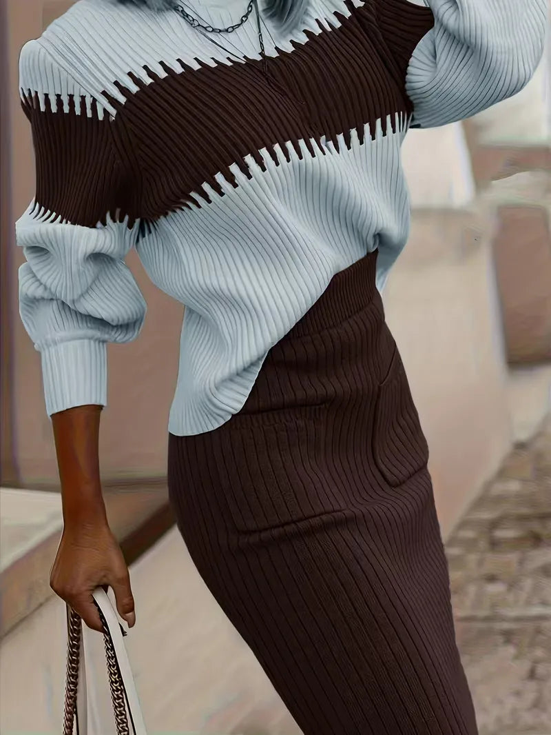 Ensemble deux pièces avec texture côtelée