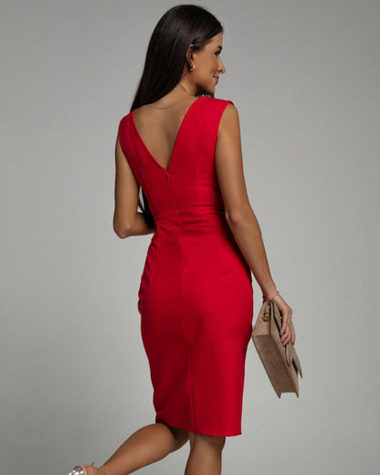 Dress with V-Neck and Split - Nelly