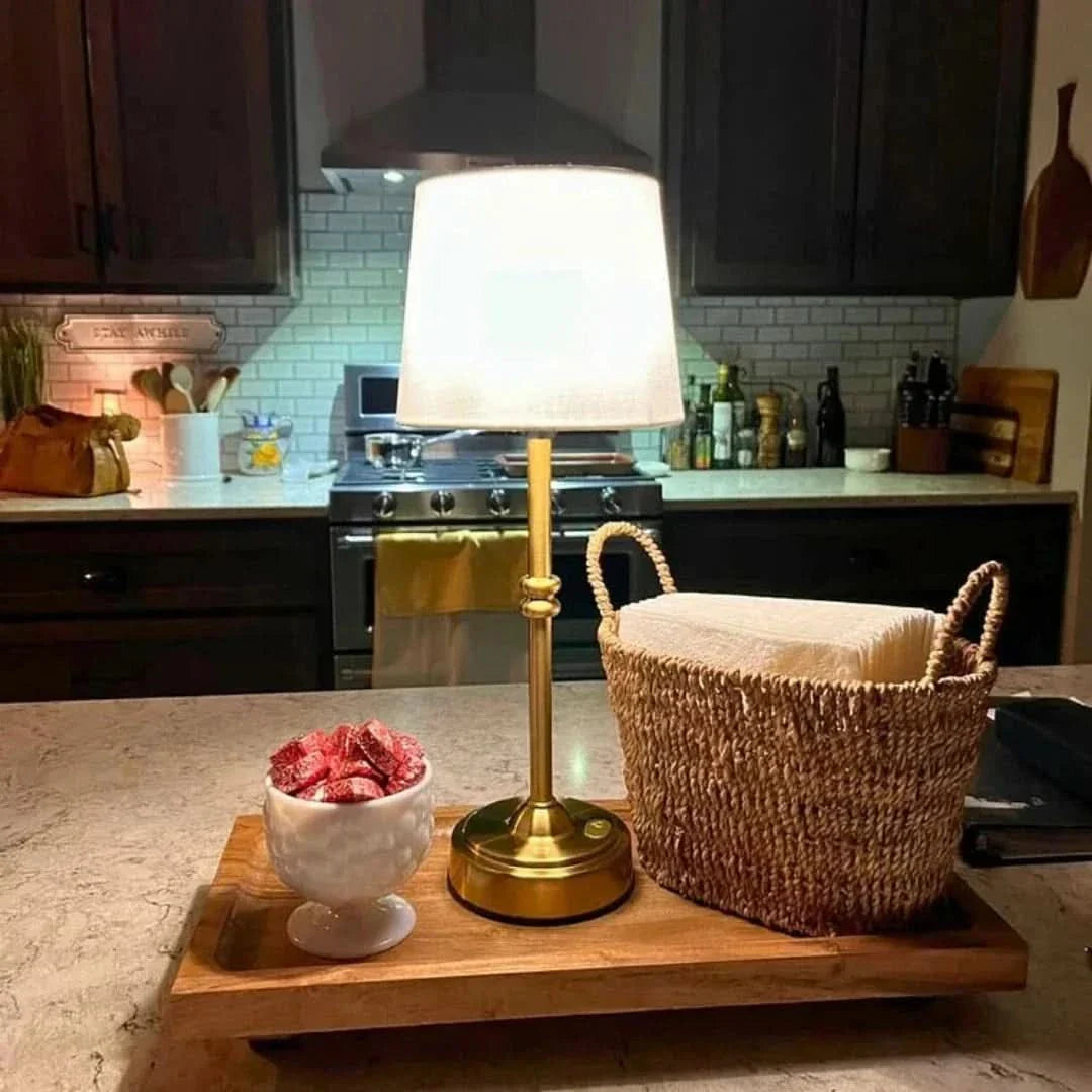 Cordless Table Lamp - LED Retro Fabric