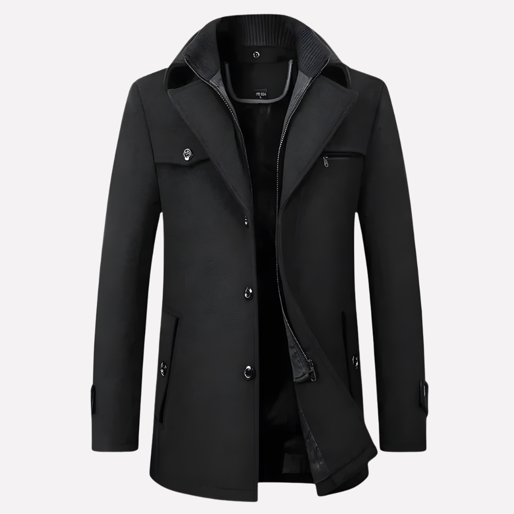 Men's Jacket with Notched Collar